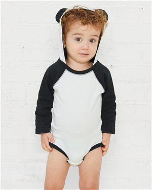 Fine Jersey Character Hooded Long Sleeve Bodysuit with Ear 4418