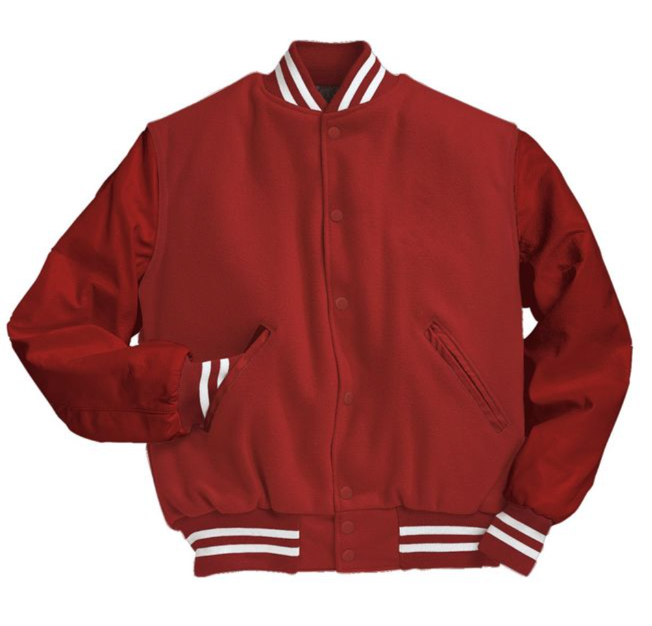 Red/White VARSITY JACKET - $200.00 : BQ Sports.com, : made in