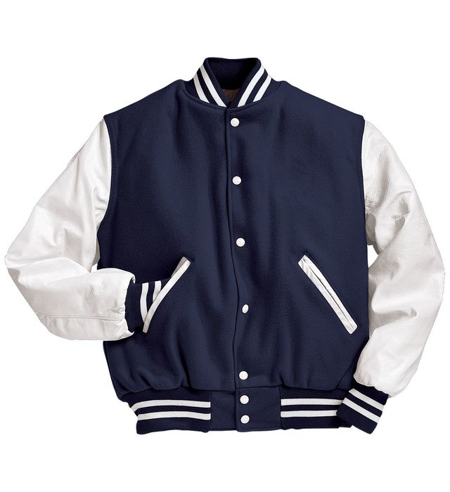 Dark Navy/White VARSITY JACKET - BQ Sports